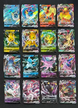16PCS Sword&Shiled Cs4ac Eeveelutions V&VMax Holo Rare lot Pokemon TCG S-Chinese - Image 1