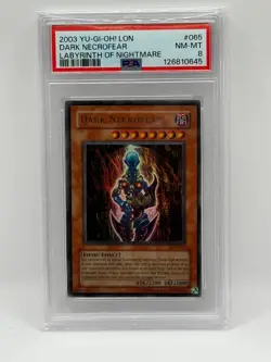 2003 Yu-Gi-Oh! LON Dark Necrofear Unlimited PSA 8 NM-MT - Image 1