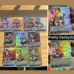 9×Pretty Derby Doujin Card Uma Musume 6 of 14 Goddess Waifu Custom Textured DIY - Image 1