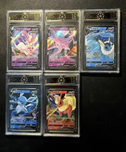 Lot *5 Pokemon CHN Eeveelutions V RR Cards-OCD 10 PRISTINE Full Set pikachu CR46 - Image 1