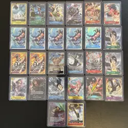 One Piece TCG English Lot of 26 Cards ALT ARTS and 5 Marco SR. PRB 02, OP 12 - Image 1