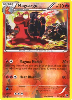 POKEMON CARD REVERSE HOLO MAGCARGO 21/146 NO 219 LAVA POKEMON TCG CCG - Image 1