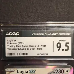 Pokemon Lugia ex CGC 9.5 017/034 Trading Card Game Classic Holo EX Collection - Image 3