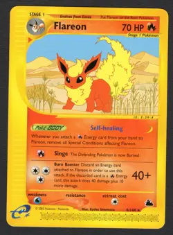 Flareon 8/144 Rare Non Holo NM Pokemon Card HQ Scan card 1 - Image 1