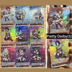 9×Pretty Derby Doujin Card Uma Musume 5 of 14 Goddess Waifu Custom Textured DIY - Image 1