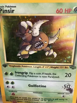 Pinsir 9/64 1st Edition Holo Jungle WOTC 1999 Pokemon Card DAMAGED - Image 1