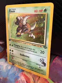 Pinsir 9/64 1st Edition Holo Jungle WOTC 1999 Pokemon Card DAMAGED - Image 2
