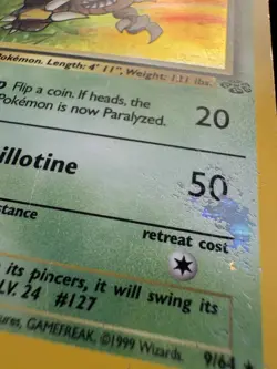 Pinsir 9/64 1st Edition Holo Jungle WOTC 1999 Pokemon Card DAMAGED - Image 4