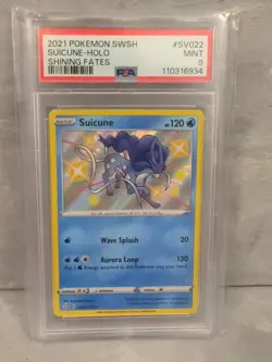 2021 POKEMON SWSH SHINING FATES SUICUNE HOLO #SV022/SV122 PSA 9 - Image 1