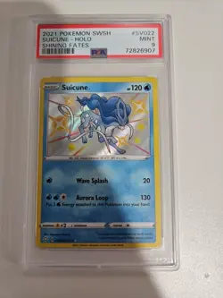 2021 Pokemon SWSH Shining Fates Suicune Holo PSA 9 SV022/SV122 - Image 1
