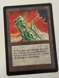 Magic the Gathering MTG Beta Jade Monolith LP (Beta Bob) - Image 1