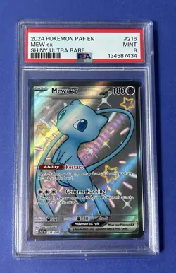 2024 Pokemon PAF EN Mew ex Shiny Ultra Rare # 216 PSA 9 MINT - Image 1