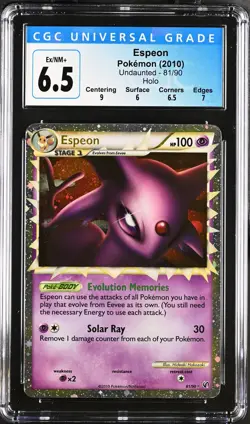 Espeon 81/90 Holo Undaunted Pokemon CGC 6.5 Ex/nm+ - Image 1