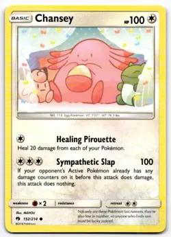 Chansey 152/214 Common Lost Thunder Pokemon Near Mint - Image 1
