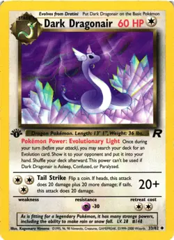 Pokemon TCG Dark Dragonair 1st Edition Team Rocket 33/82 Uncommon MP - Image 1
