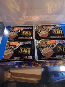 1993-94 Hoops Basketball Series 1 Factory Sealed NBA Cards - 1 Pack - 13 Cards - Image 1