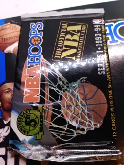 1993-94 Hoops Basketball Series 1 Factory Sealed NBA Cards - 1 Pack - 13 Cards - Image 2