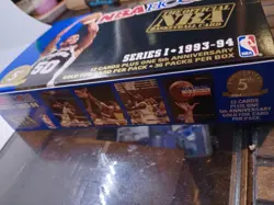 1993-94 Hoops Basketball Series 1 Factory Sealed NBA Cards - 1 Pack - 13 Cards - Image 5