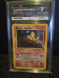 Blaine's Moltres Holo Pokemon 1/132 2000 Gym Heroes Ace 7 - Image 1