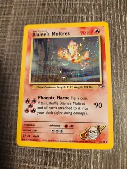Blaine's Moltres 1/132 Gym Heroes Set Unlimited Edition Holo Rare Pokemon TCG NM - Image 1