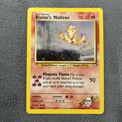 Pokemon TCG Blaine's Moltres Gym Heroes Holo Card 1/132 - Double Swirl 🔥🔥 - Image 1