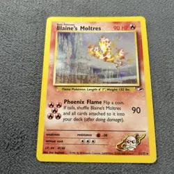 Pokemon TCG Blaine's Moltres Gym Heroes Holo Card 1/132 - Double Swirl 🔥🔥 - Image 2