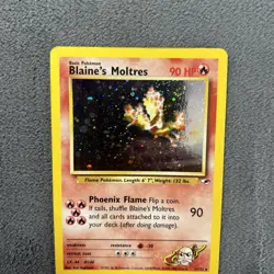 Pokemon TCG Blaine's Moltres Gym Heroes Holo Card 1/132 - Double Swirl 🔥🔥 - Image 3