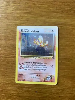 Pokemon TCG Blaine's Moltres Gym Heroes Holo Card 1/132 - Image 1
