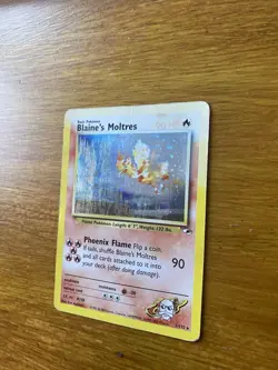 Pokemon TCG Blaine's Moltres Gym Heroes Holo Card 1/132 - Image 2