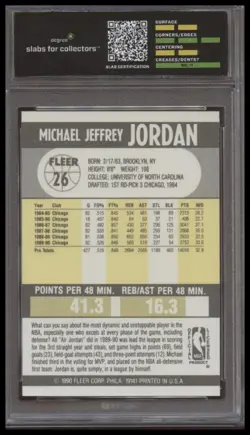 1990 Fleer Michael Jordan #26 — Degree Grading NM/Mint 8 — Chicago Bulls - Image 2