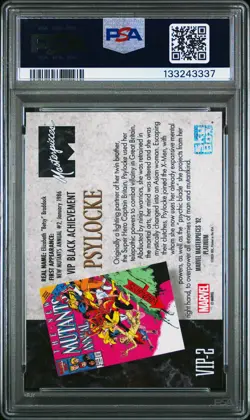 2024 UD MARVEL MASTERPIECES '92 PLATINUM VIP BLACK ACHIEVEMENT PSYLOCKE PSA 10 - Image 2