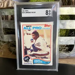 1982 TOPPS #434 LAWRENCE TAYLOR RC SGC 8 EX-NM - Image 1