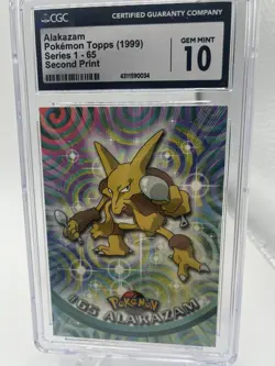 Pokemon Alakazam 65 Topps Series 1 Pokemon Card Non Foil Cgc 10 Second Print - Image 1
