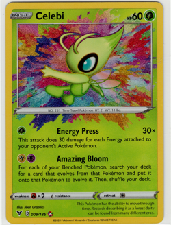 Celebi 009/185 – Vivid Voltage (SWSH04) Holo Rare Pokemon Card - Image 1