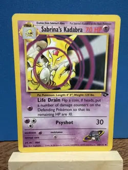 Pokemon TCG Sabrina’s Kadabra 58/132 Gym Challenge Uncommon WOTC Vintage Card - Image 1