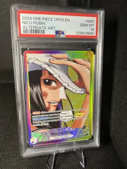 One Piece Card Game TCG Nico Robin OP09-062 Alt Art Leader PSA 10 - Image 2