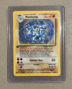 Pokemon TCG Machamp Base Set 8/102 Holo 1st Edition Holo Rare - Image 1