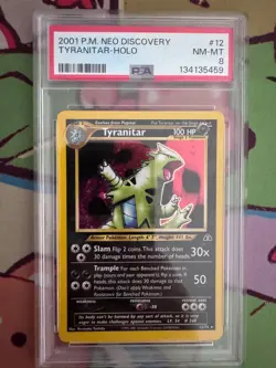 2001 Pokemon Neo Discovery Holo Tyranitar PSA 8 NM-MT - Image 1
