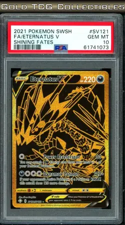 PSA 10 ⭐ Pokemon Eternatus V SV121 Shining Fates Shiny Full Art Gold Graded - Image 1