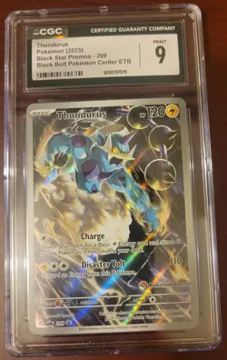 MINT POKEMON Thundurus #209 Pokemon Center Stamp Black Bolt CGC 9 - Image 1