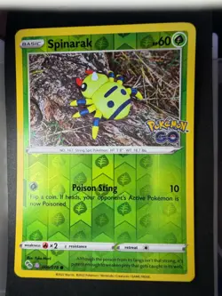 Spinarak (Peelable Ditto) Reverse Holo Common Pokemon GO 006/078 LP - Image 1