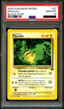 Pokemon PSA 10 Pikachu #27 Black Star Promo 2000 English - Image 1