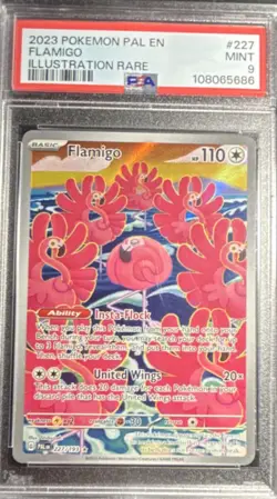 Pokemon 2023 Paldea Evolved Flamigo 227/193 Illustration Rare Holo PSA 9 - Image 1