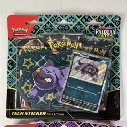 LOT 2X Pokemon Paldean Fates Tech Sticker Collection 3 Packs Maschiff + Fidough - Image 2