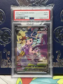 Pokemon Fusion Strike Mew V 251/264 Alternative Art Alt Holo Foil PSA 9 Mint - Image 1