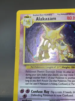 POKEMON ALAKAZAM TCG 1/130 BASE SET 2 HOLO RARE LP /DMG SEE DESCRIPTION - Image 3