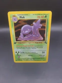 Muk 1st Edition Holo Rare Fossil 13/62 WOTC Vintage Pokemon HP - Image 1