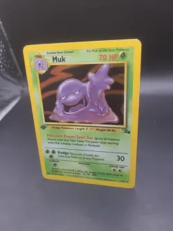 Muk 1st Edition Holo Rare Fossil 13/62 WOTC Vintage Pokemon HP - Image 3