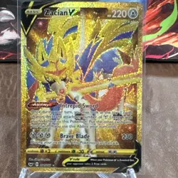Pokemon Zacian V Secret Rare Full Art 211/202 Sword & Shield Holo HP220 - Image 1