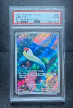 2023 Pokemon TCG - Wiglett 206/198 IR - SV1 - PSA 9 (MINT) w/ **FREE SHIPPING** - Image 1